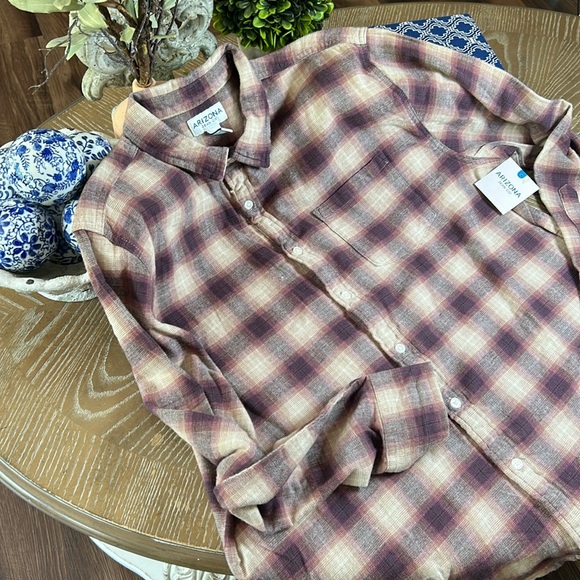 NEW! With Tags Men’s Soft Flannel Eggplant Purple Plaid Shirt - Picture 4 of 9